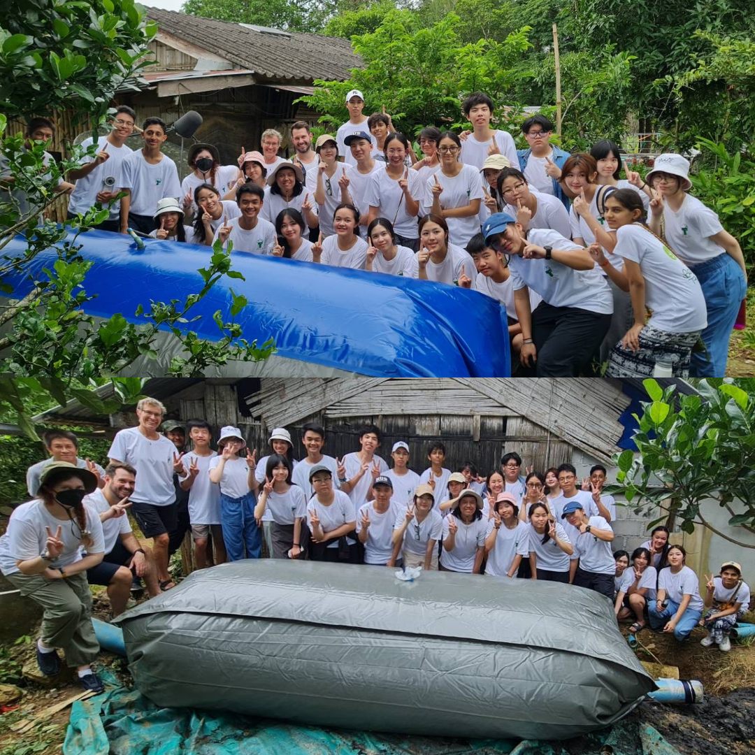 BTR members posing with installed biogas balloons, 2024