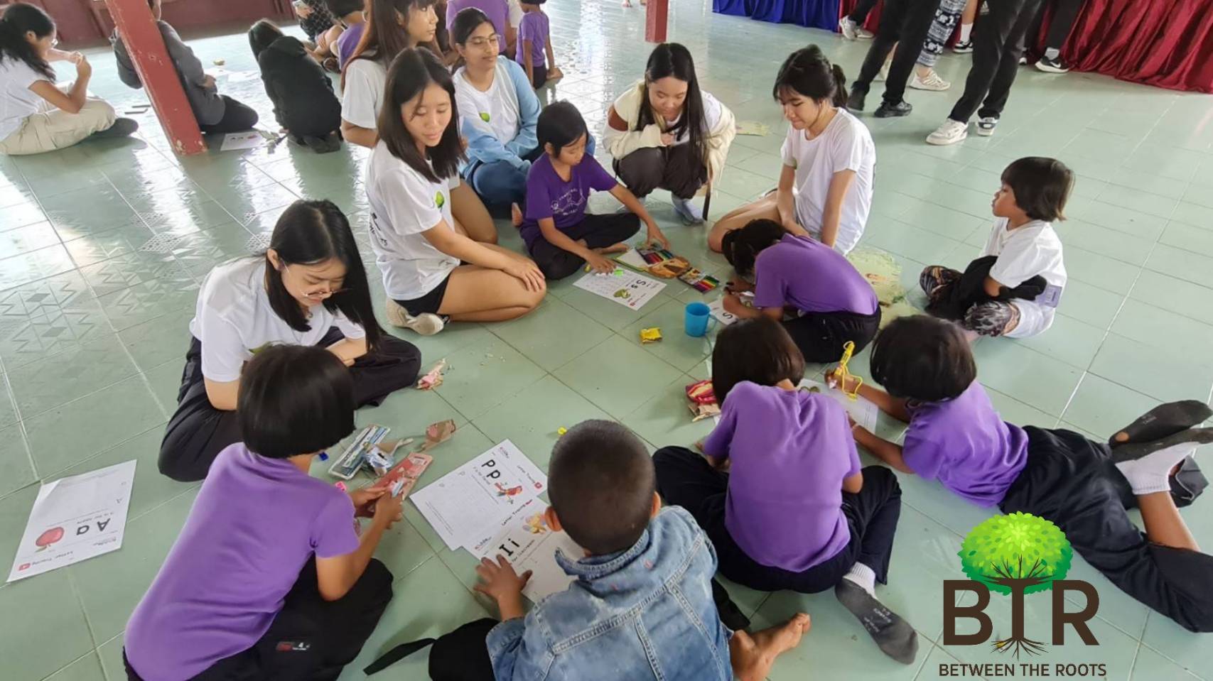 BTR members doing activities with children at the Border Patrol Police School